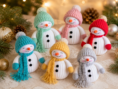 Crocheted Amigurumi Snowman - English Crochet Pattern PDF
