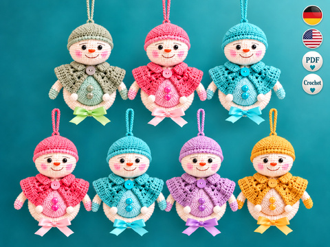 Crochet Pattern Snowball Man