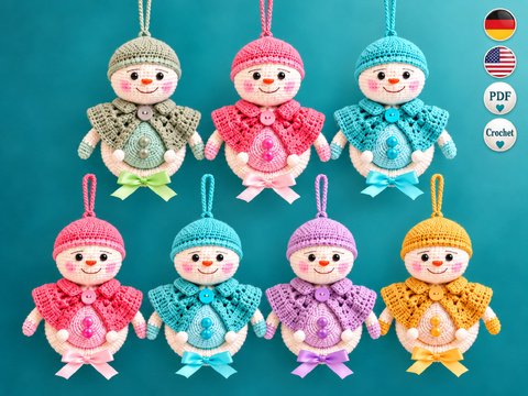 Häkelanleitung Schneeballmann