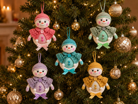 Crocheted Amigurumi Snowball Man - English Crochet Pattern PDF