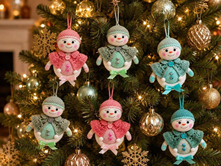 Crocheted Amigurumi Snowball Man - English Crochet Pattern PDF
