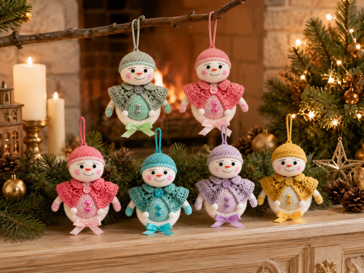 Crocheted Amigurumi Snowball Man - English Crochet Pattern PDF