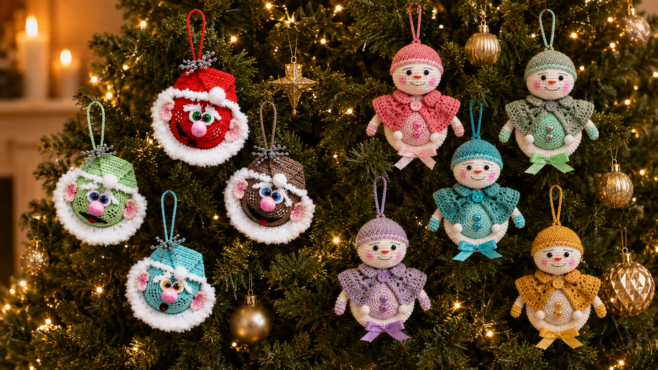 2-Piece Amigurumi Crochet Patterns: Snowman & Snowman Tree Ornament