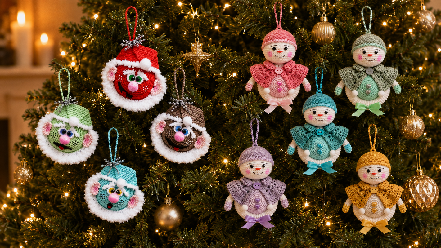 2er-Set Amigurumi-Häkelanleitungen: Schneemann & Schneemann-Baumschmuck