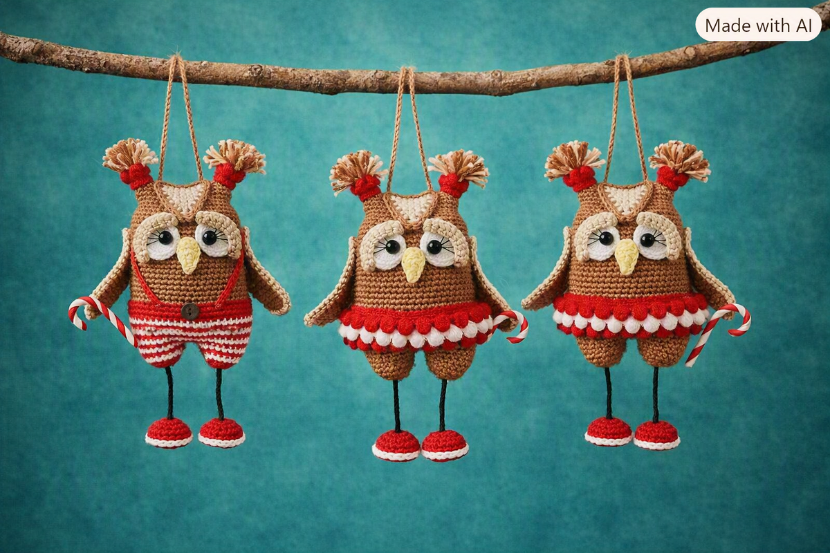 Amigurumi-Weihnachtseulenpaar – Deutsche Häkelanleitung als PDF - Bild 7