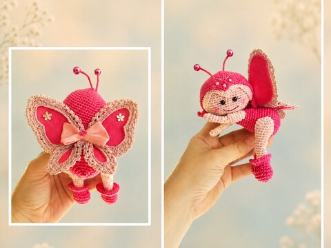Amigurumi-Schmetterling Cynthia – Deutsche Häkelanleitung als PDF
