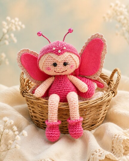 Amigurumi-Schmetterling Cynthia – Deutsche Häkelanleitung als PDF