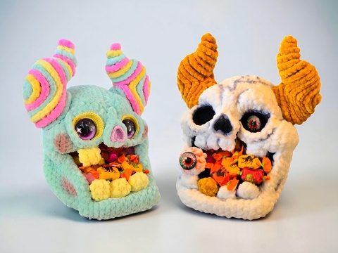 Häkelanleitung Halloweenschale Candy Devil