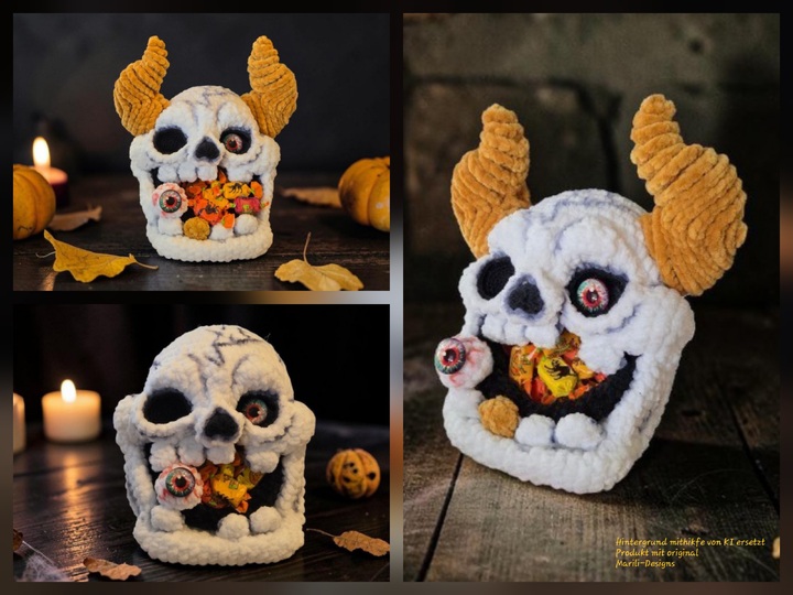Häkelanleitung Halloweenschale Candy Devil