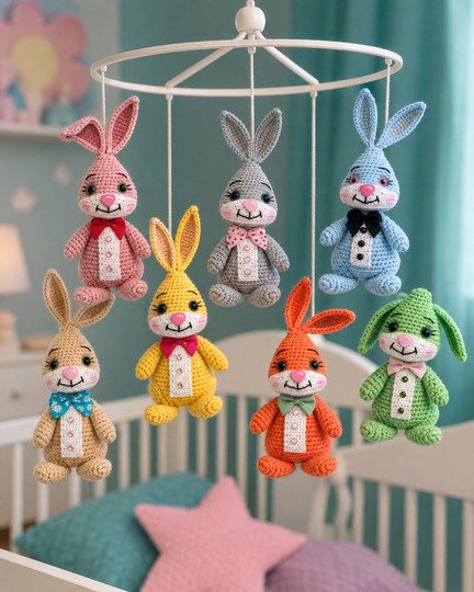 Amigurumi Bunte Häschen häkeln – PDF-Anleitung DE/EN