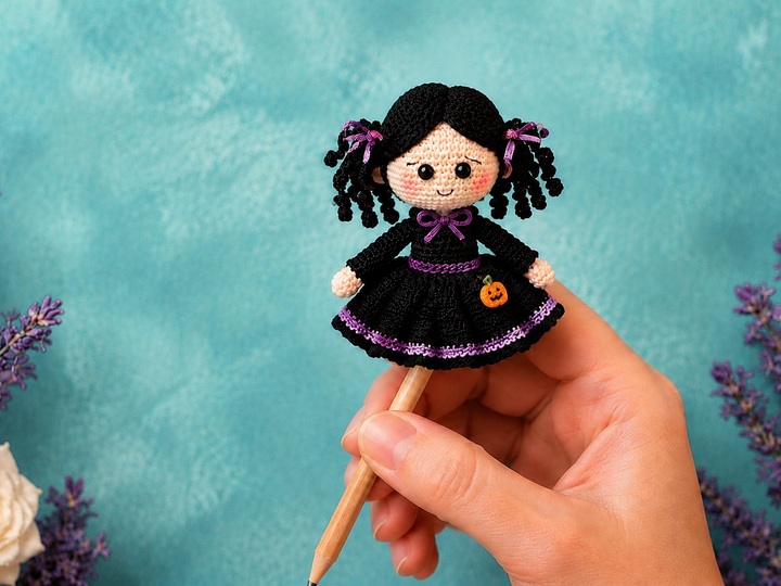 Finger Puppet / Pencil Puppet Klarissa – English Crochet Pattern as a PDF