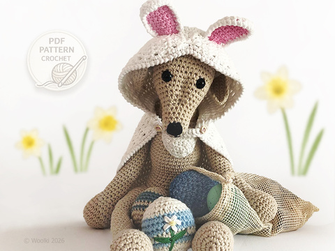 Italian Greyhound Crochet Pattern – Atis Easter Egg Hunt Amigurumi