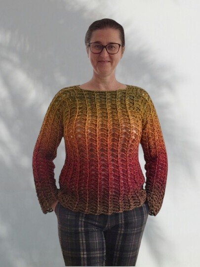 Häkelanleitung „Mareo“ – moderner RVO-Pullover für Damen