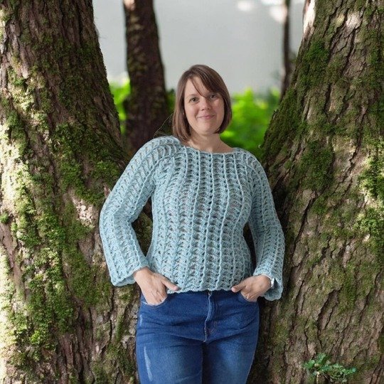 Häkelanleitung „Mareo“ – moderner RVO-Pullover für Damen