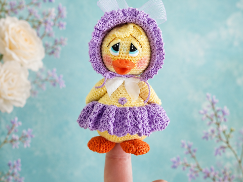 Fingerpuppe / Bleistiftpuppe Ente MiMi häkeln – Häkelanleitung als PDF