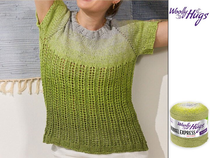 RAGLANPULLI IRMGARD … MIT AJOURMUSTER GESTRICKT