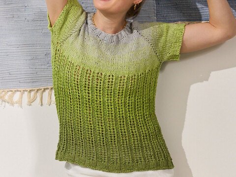 RAGLANPULLI IRMGARD … MIT AJOURMUSTER GESTRICKT