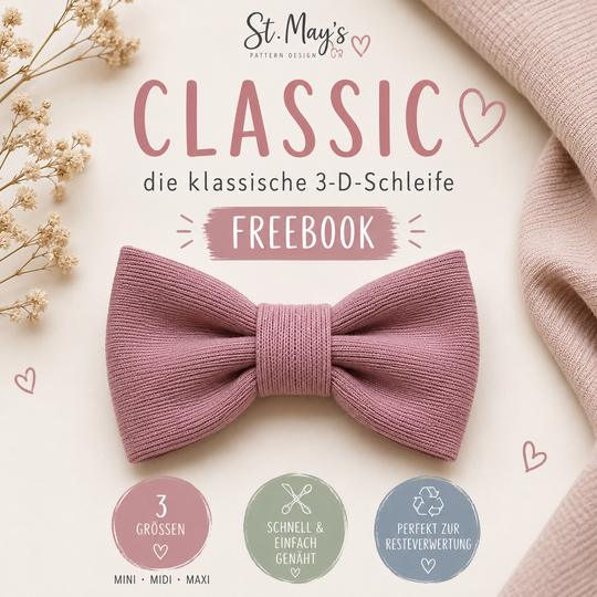 FreE-Book Classic – 3-D-Schleife zum Nähen | MINI, MIDI & MAXI