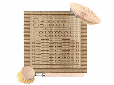 Strickmotiv Deckchen Spültuch „ Märchenbuch “ einfach + gratis Banderolen