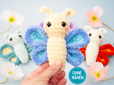 No Sew Butterfly Crochet Pattern, Quick & Easy Amigurumi Plushie