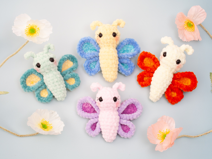 No Sew Butterfly Crochet Pattern, Quick & Easy Amigurumi Plushie