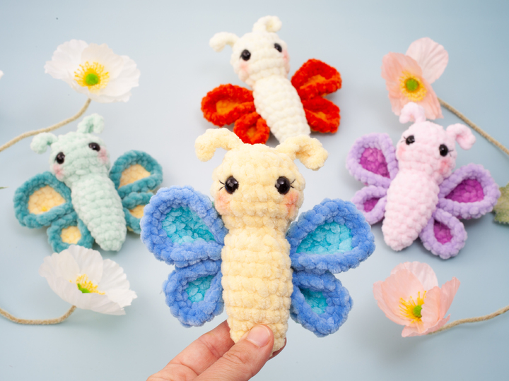 No Sew Butterfly Crochet Pattern, Quick & Easy Amigurumi Plushie