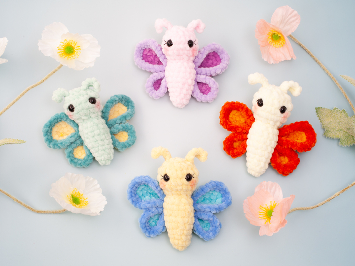 No Sew Butterfly Crochet Pattern, Quick & Easy Amigurumi Plushie