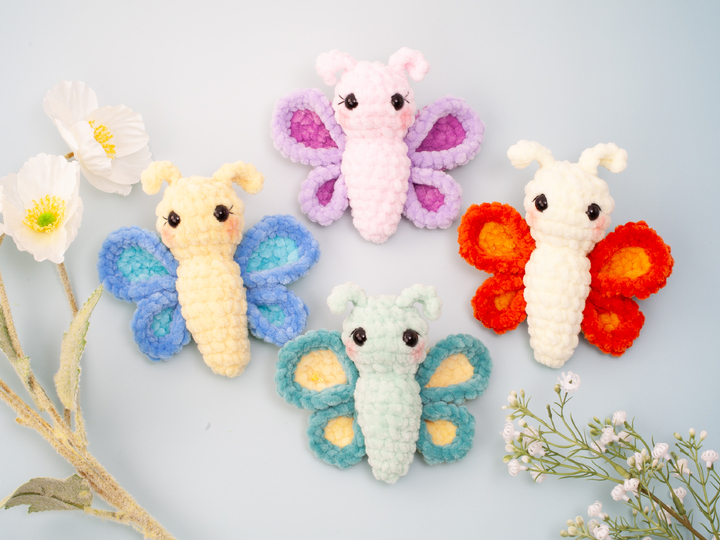 No Sew Butterfly Crochet Pattern, Quick & Easy Amigurumi Plushie