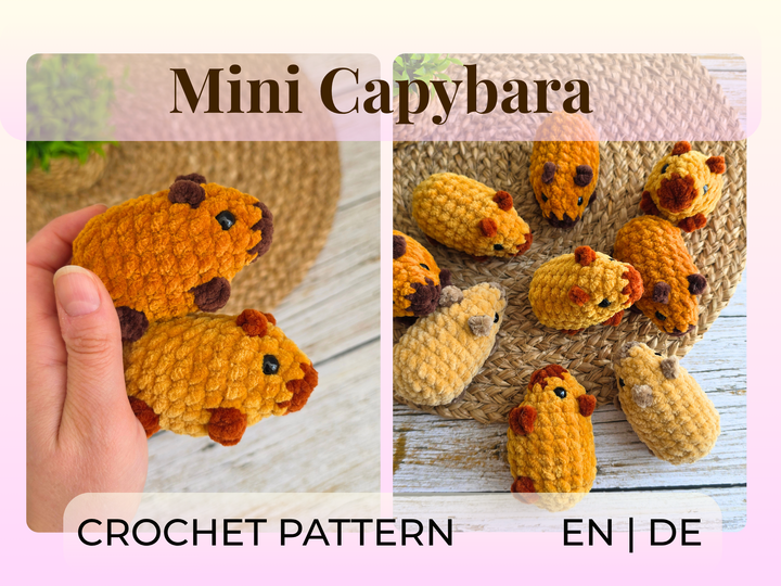 Crochet Pattern Mini Capybara – Quick & Easy No-Sew Amigurumi