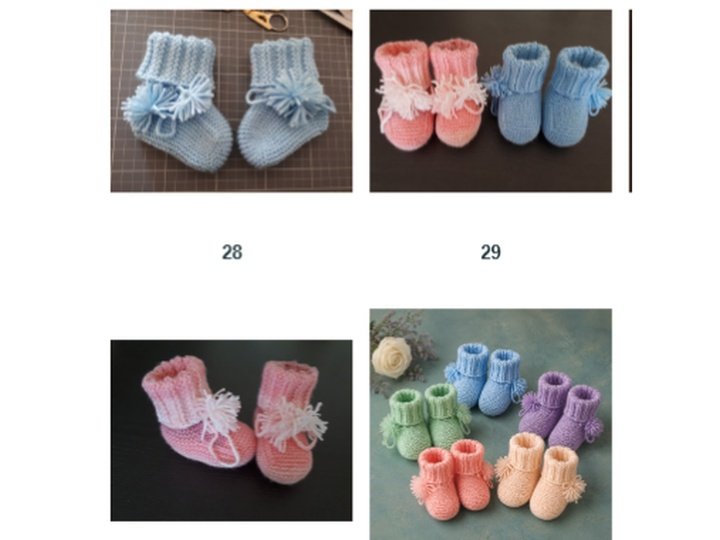 Strickanleitung Babyschuhe mit Bommel PDF