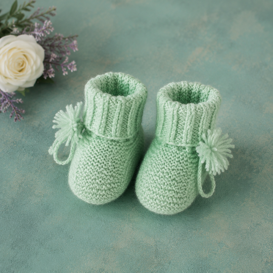 2er-Set: Häkel-Pumphose & gestrickte Babyschuhe – PDF-Anleitungen