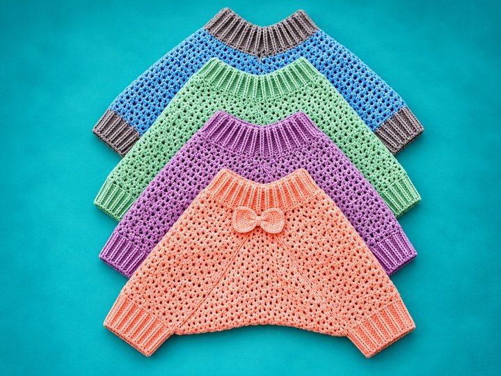 Häkel- und Strickanleitung Pumphose & Babyschuhe PDF