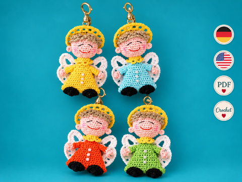 Crochet Pattern Lucky Angel Bag Charm PDF