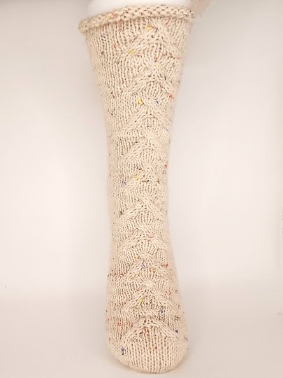 Fixe Quicky Ferse, Zopfmuster, "Kuschelzeit", 6-fach, Top Down, Gr.34-47