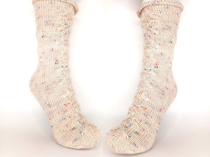 Fixe Quicky Ferse, Zopfmuster, "Kuschelzeit", 6-fach, Top Down, Gr.34-47