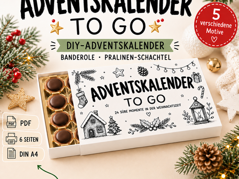 Adventskalender DIY | Banderole für Pralinenschachtel