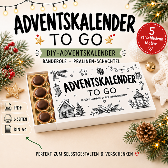 Adventskalender DIY | Banderole für Pralinenschachtel