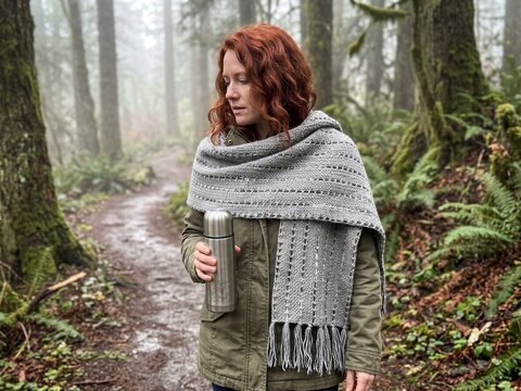 Crochet Pattern Cosy Scarf with Woven Colour Effect