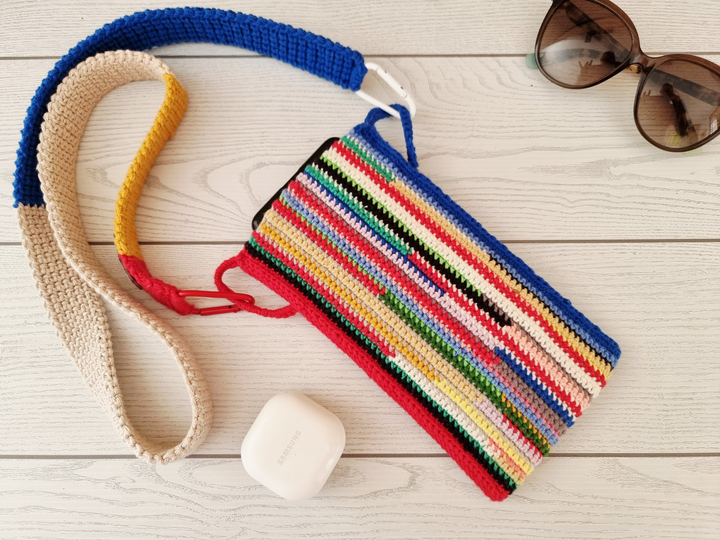 Crochet Pattern Colorful Bag with Shoulder Strap T39