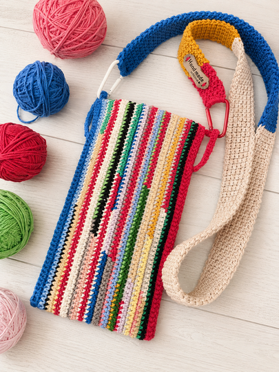 Crochet Pattern Colorful Bag with Shoulder Strap T39