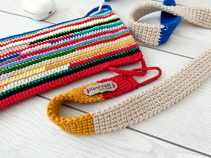 Häkelanleitung Bunte Tasche mit Tragegurt T39