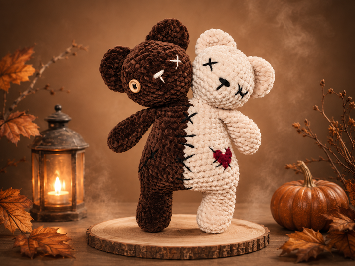 Crochet Pattern Two-Headed Bear – Creepy Cute Halloween Teddy Bear