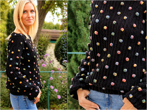 Crochet Pattern Sweater ConFetti #1 | Women S–XL | incl. Video Guide