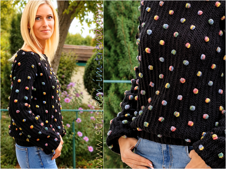 Crochet Pattern Sweater ConFetti #1 | Women S–XL | incl. Video Guide