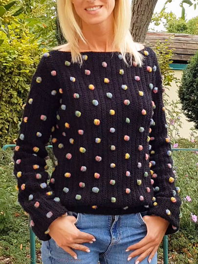 Crochet Pattern Sweater ConFetti #1 | Women S–XL | incl. Video Guide