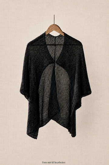 Ponchojacke – nach Maßen stricken, mit Garn aus deinem Wollvorrat