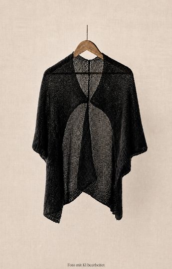 Ponchojacke – nach Maßen stricken, mit Garn aus deinem Wollvorrat