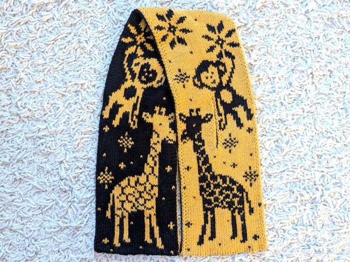 Steckschal "Freunde im Schnee" - Doubleface Strickanleitung