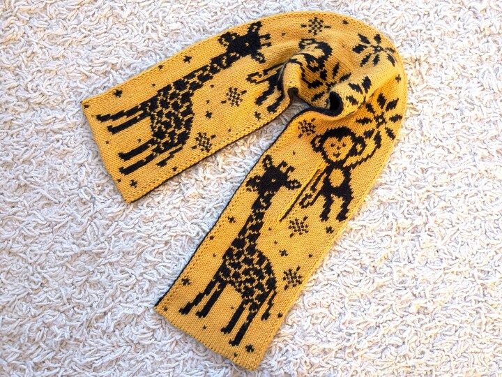 Steckschal "Freunde im Schnee" - Doubleface Strickanleitung