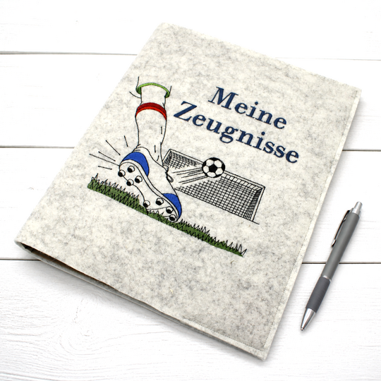Stickdatei Fußball Fußballtor Redwork SET Mein Zeugnis Fußballliebe